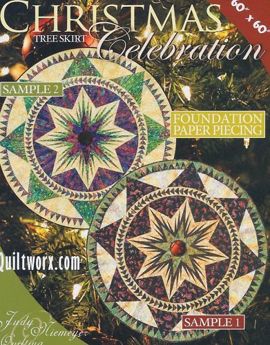 Christmas Celebration Tree Skirt Paper Piecing Pattern