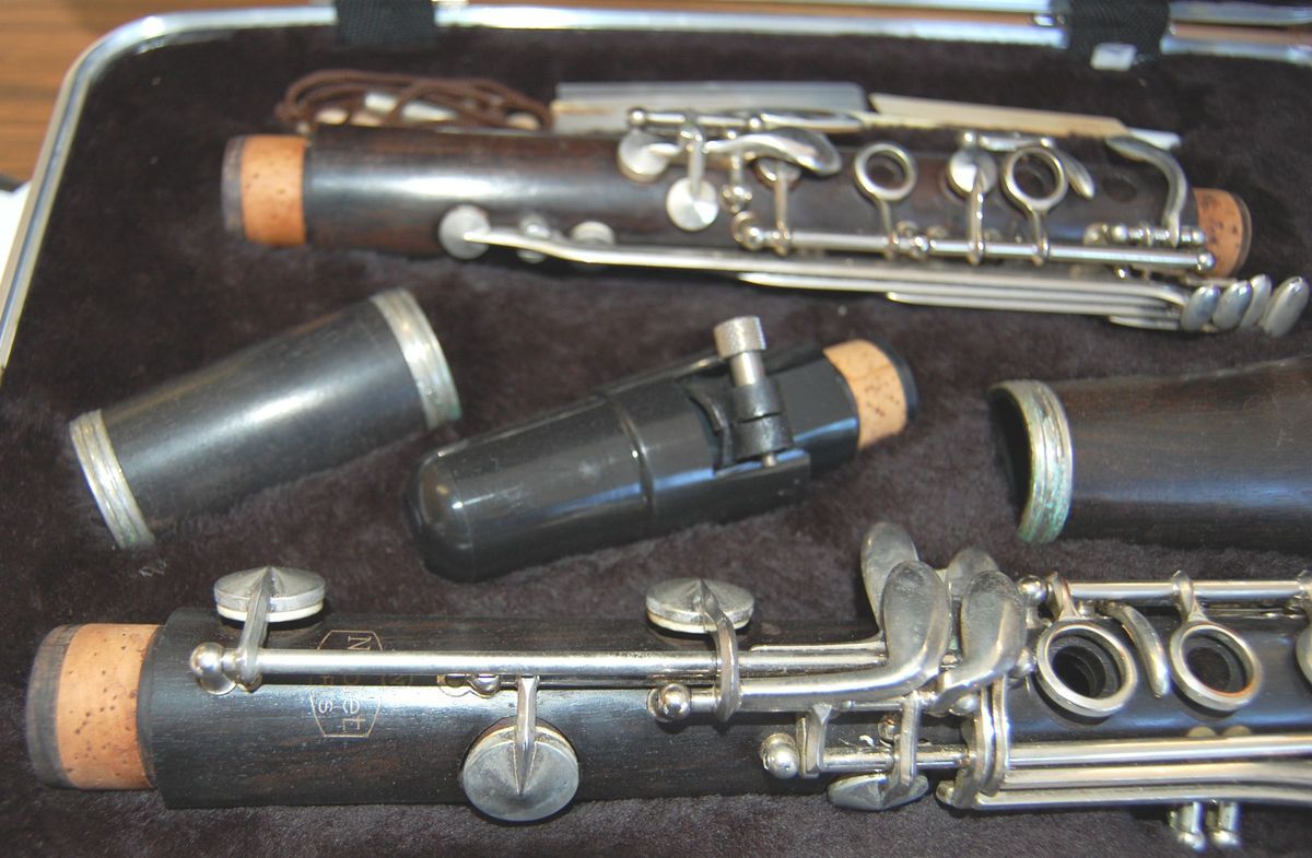   Noblet Paris Wood Clarinet Case Musical instrument Vintage Antique