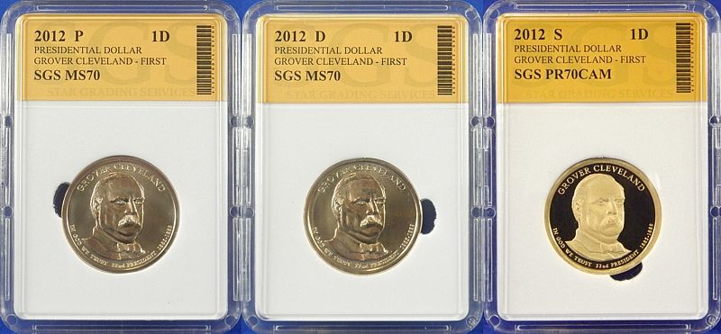 2012 P D s Perfect Proof UNC Grover Cleveland Dollars 1st Term