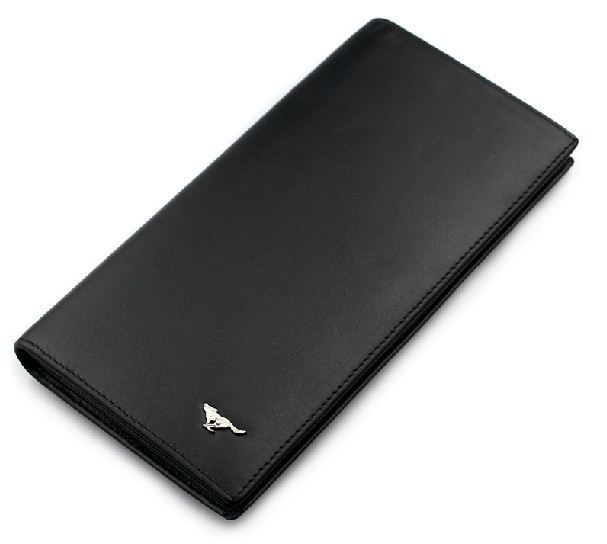Cool Mens Long Wallet Black Real Cow Leather Credit Card Zipper Change