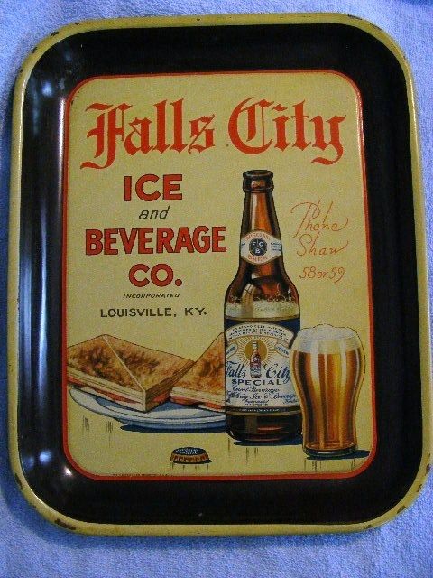  Falls City Advertising Beer Tray H D Beach Co Coshocton O USA