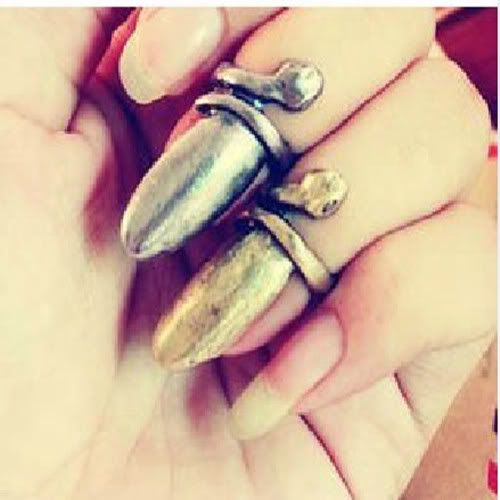 Colors Fashion Punk Cool Finger Nail Snake Design Ring Jewelry Women