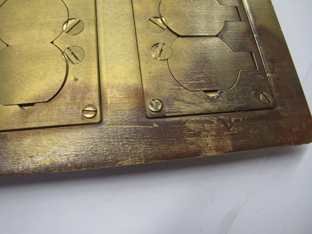 Brass Electrical Floor Box Cover Plate Walker Dual Com