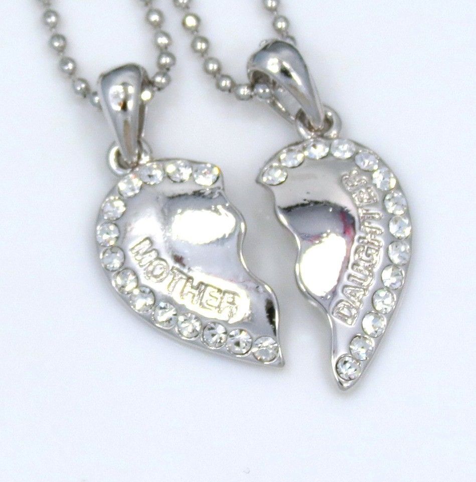  Heart Crystal 2 Pendants Charms 2 Necklaces Fast SHIP USA