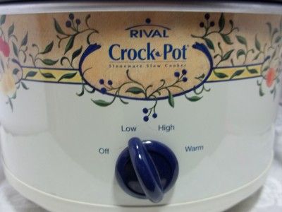 Rival Crock Pot Stoneware Slow Cooker 4 Quart Vintage 90's Blue