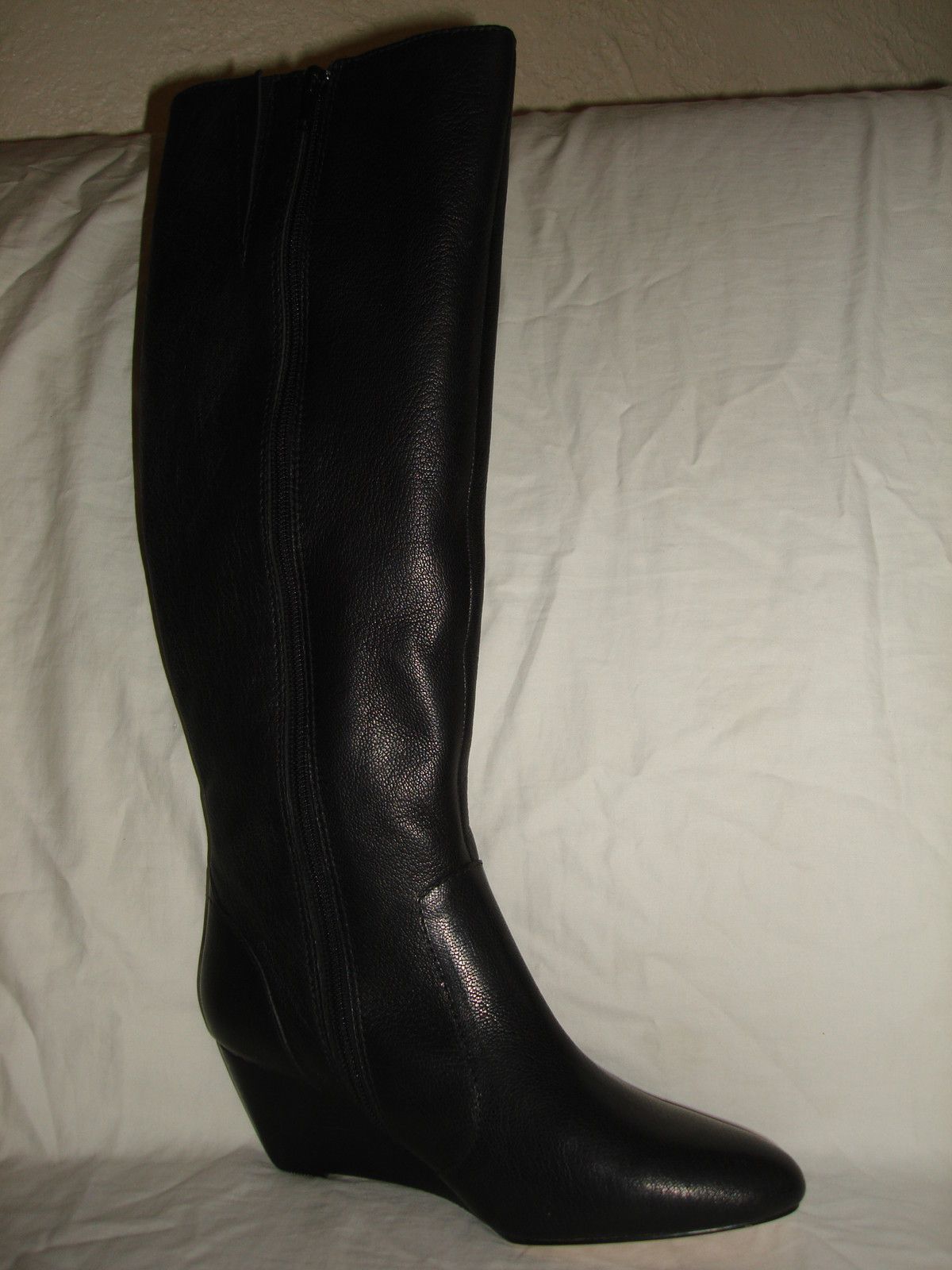 Cynthia Vincent Boots Langley Womens Shoes 6 5 Black Leather Knee