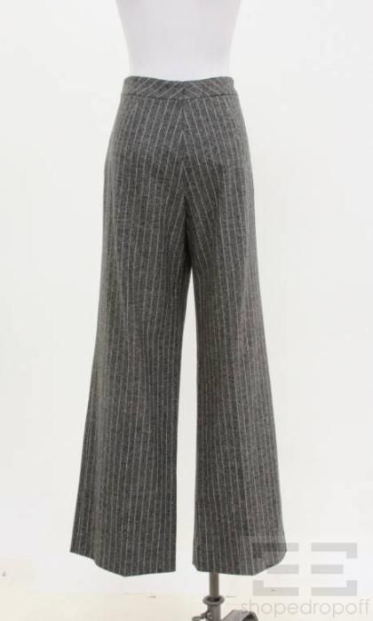Escada Black Label 2pc Grey Pinstripe Wool Jacket & Pants Suit Size 42