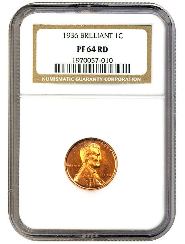 1936 1c NGC Proof 64 RD Brilliant Lincoln Cent