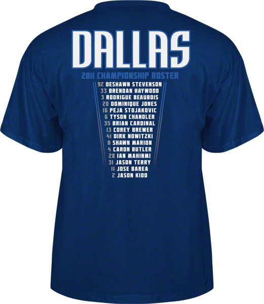 Dallas Mavericks 2011 NBA Finals Champions Roster T Shirt