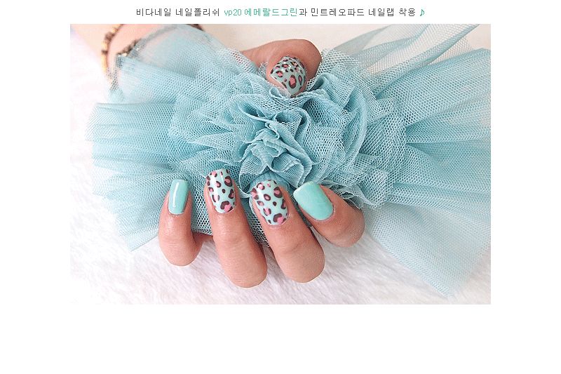Nail Wrap Sticker  Leopard Mint   nail art / self nail womens