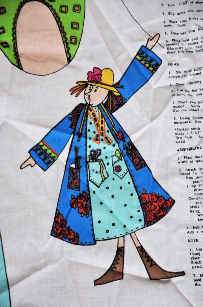 Daisy Kingdom Fabric Panel Fedora Rag Doll Kite Elinor Peace Bailey