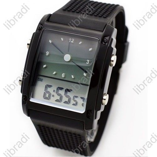 Digital Sports Man Water Resistant Wrist Watch Date Alarm Clock Black