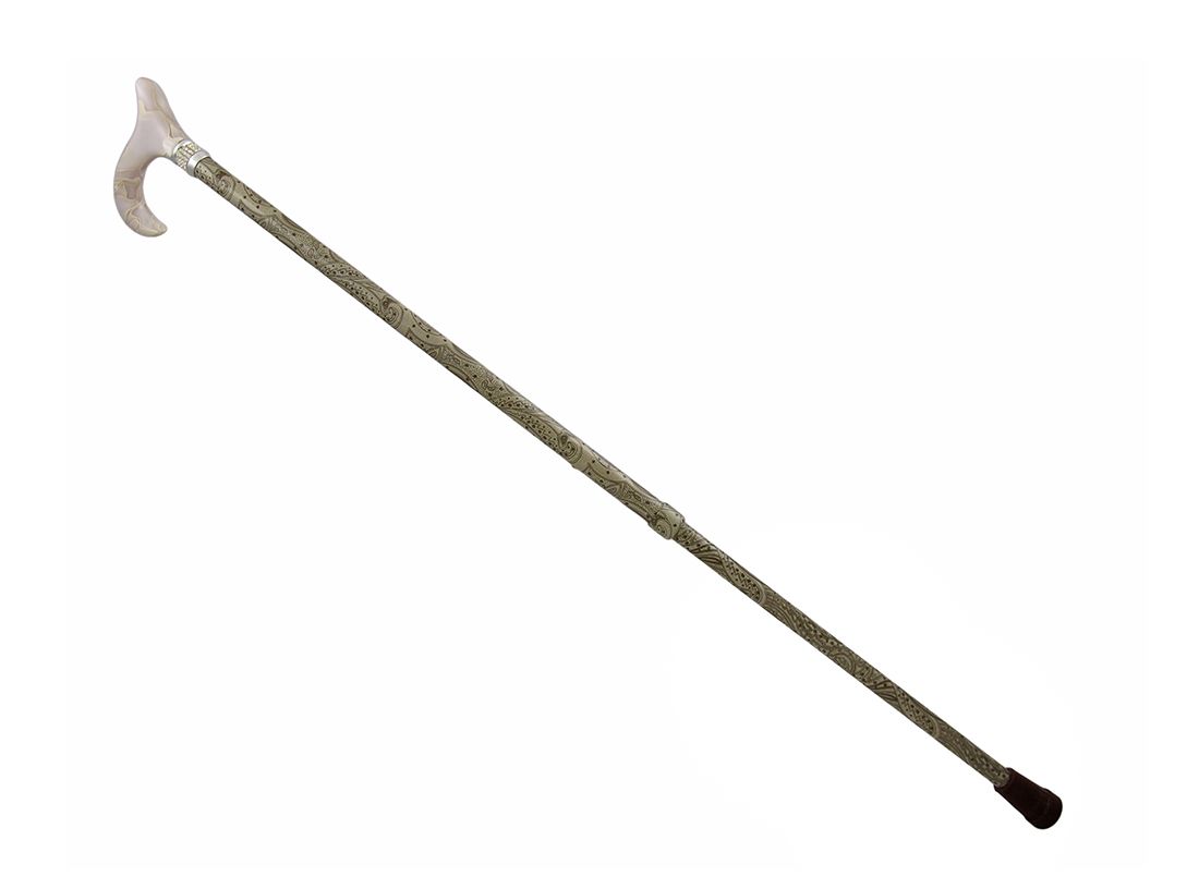 Creme Pearlz Designer Adjustable Metal Walking Cane Derby Handle