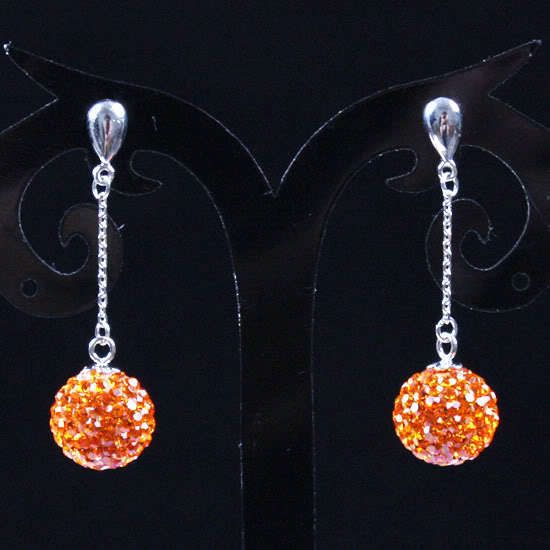  Gems 925 Sterling Silver Charms Dangle Disco Ball Earring