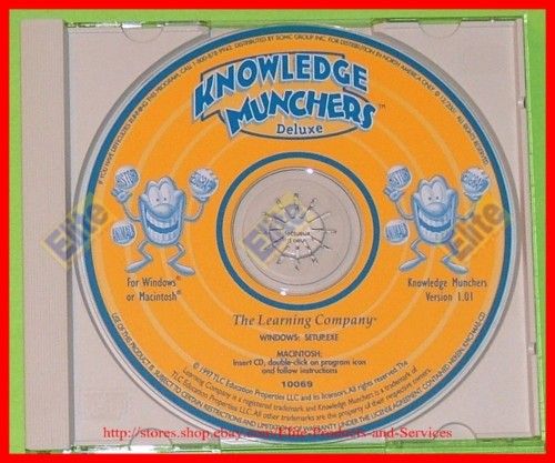 Knowledge Munchers Deluxe Kids Game PC CD ROM