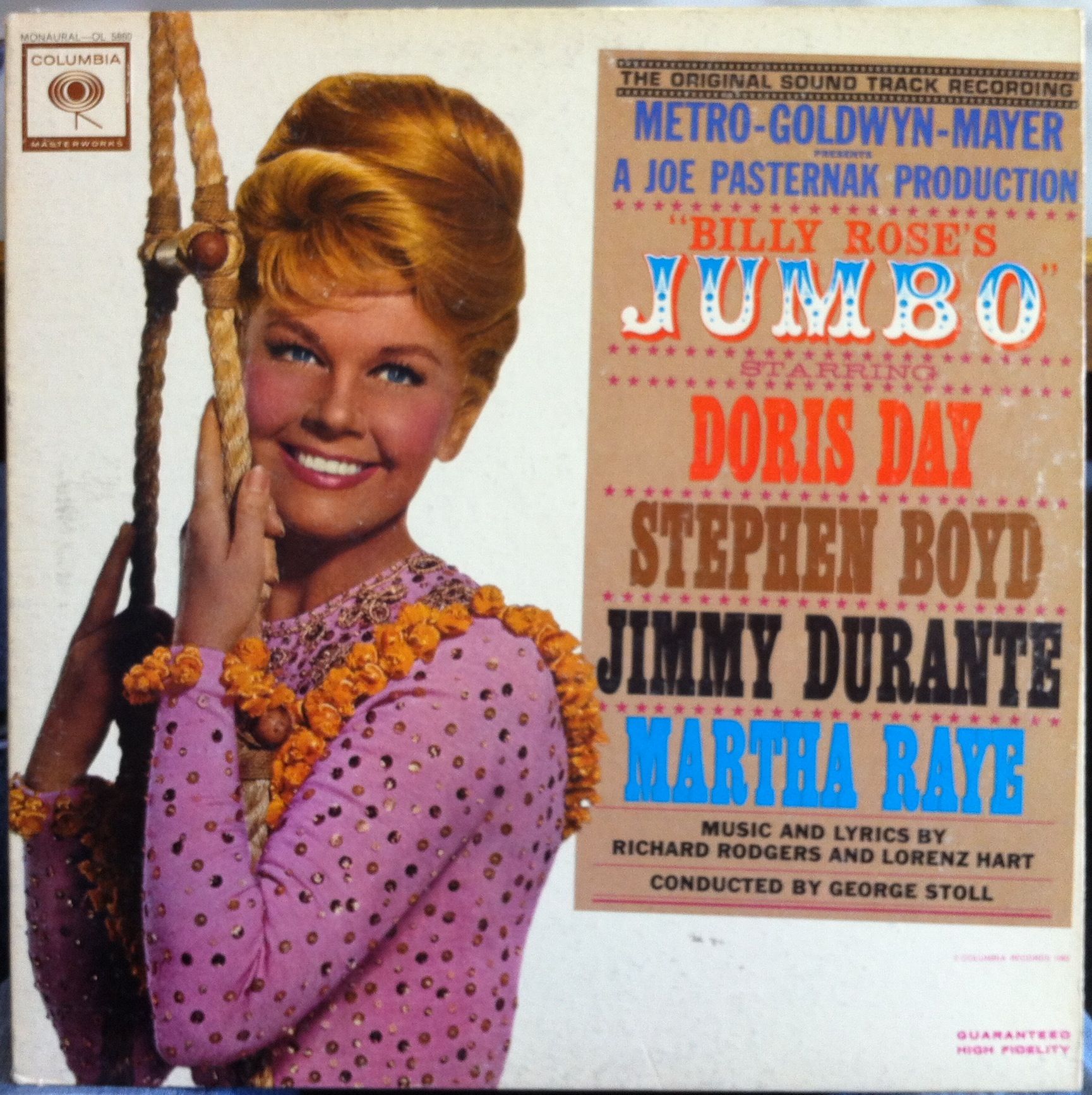 Doris Day Soundtrack Jumbo LP VG OL 5860 Vinyl 1962 Record