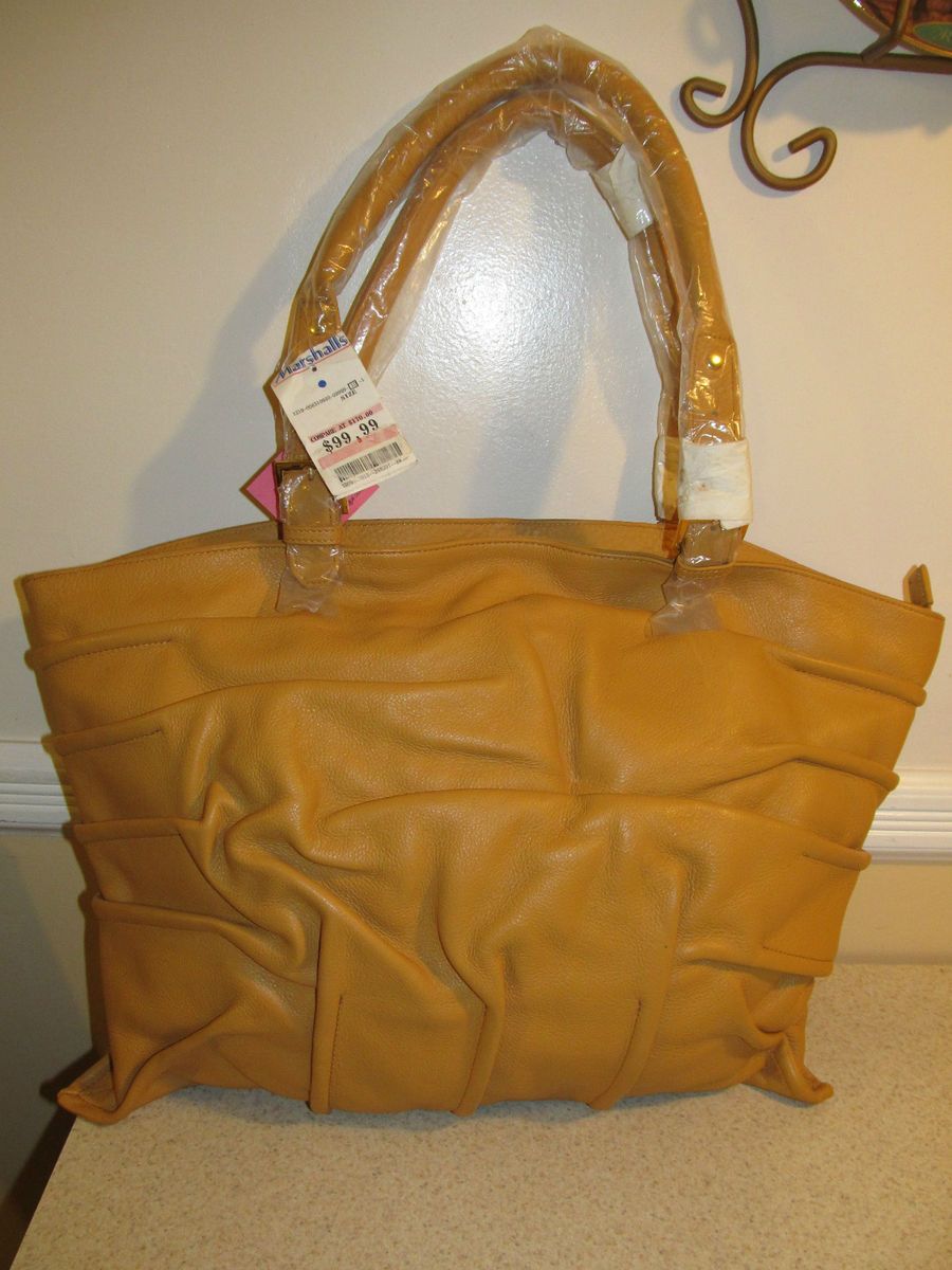 DONNA DIXON EXTRA LARGE MUSTARD LEATHER TOTE OR SHOULDER BAG NEW WITH
