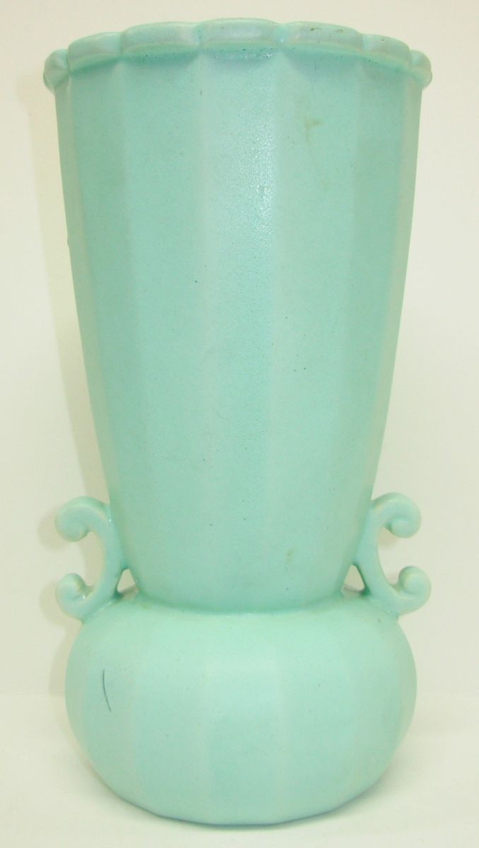 Vintage Haeger Art Pottery Dundee USA Flower Vase Pot Ribbed Matte