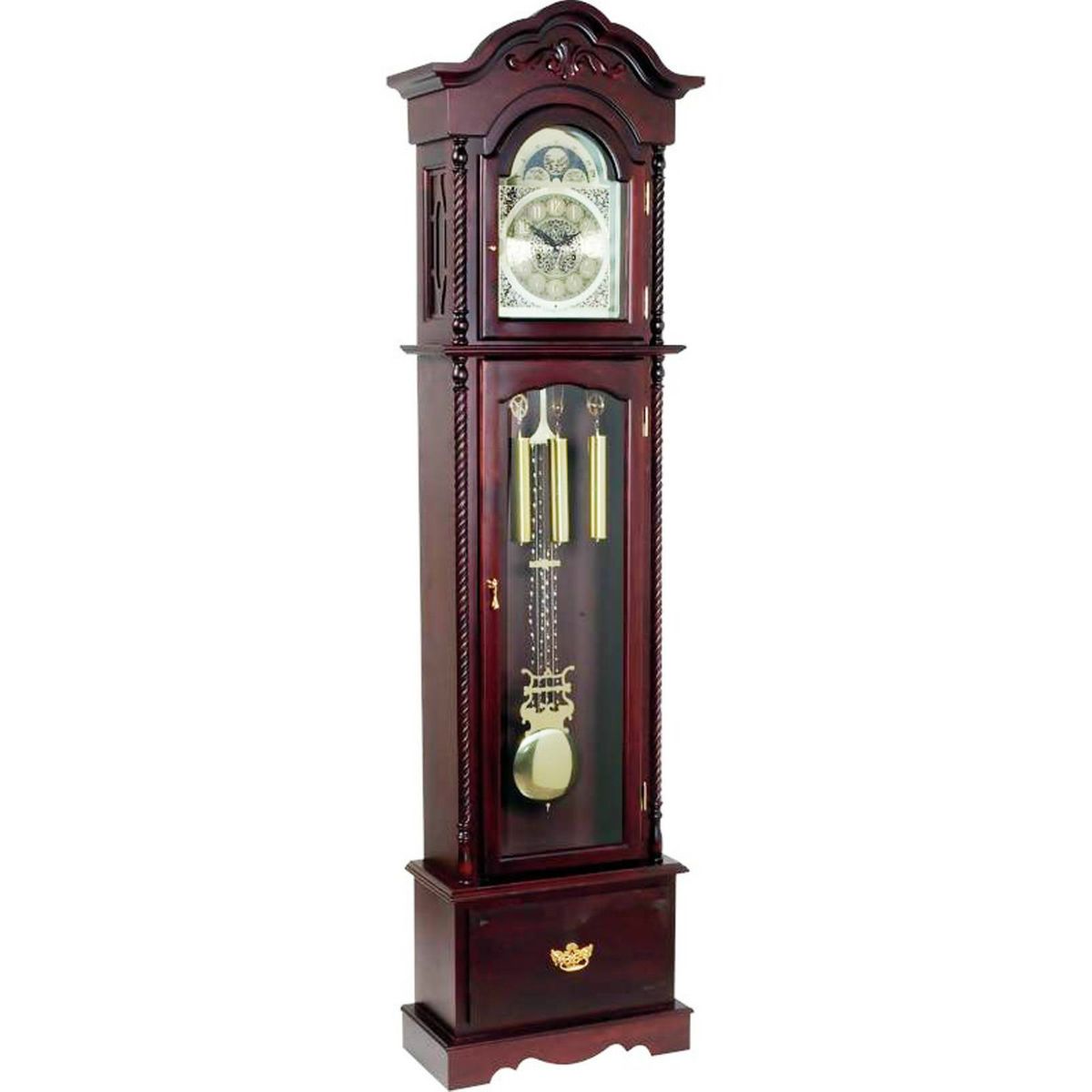 Edward Meyer Grandfather Clock Beveled Glass Cherry Finish 304 95 w