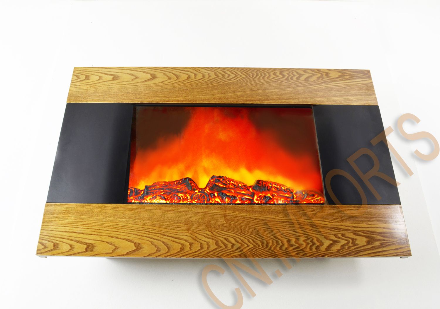  Mounted Wood Trim Panel Electric Fireplace Heater with Logs C510AL