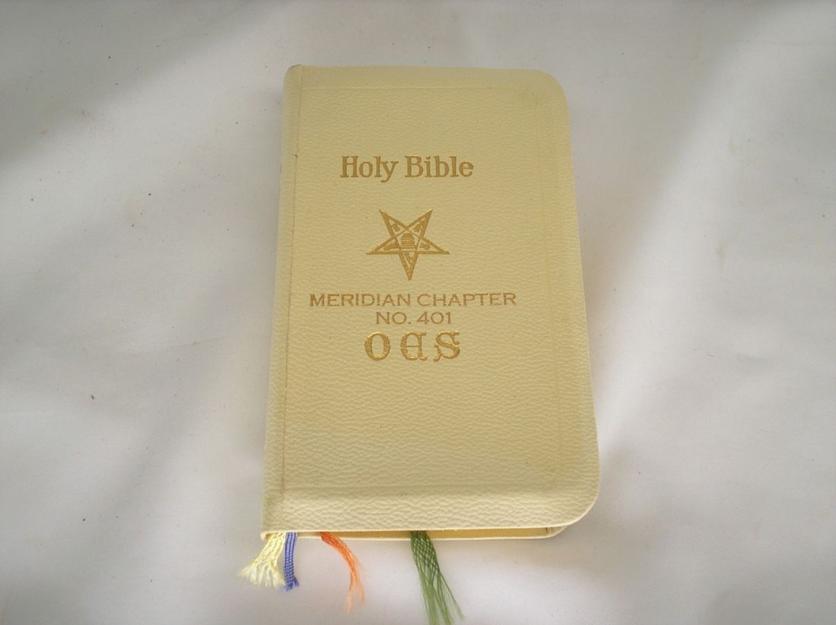 Old vtg 1930 HOLY BIBLE Holman Edition Order of Eastern Star Meridian