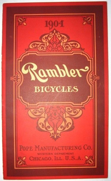 ANTIQUE BICYCLE CATALOG Vintage Pope Rambler Cycling Bicycling Bike