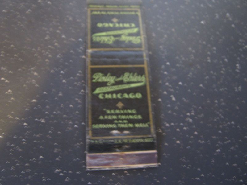 Vintage Pixley and Ehlers Restaurants Chicago Matchbook