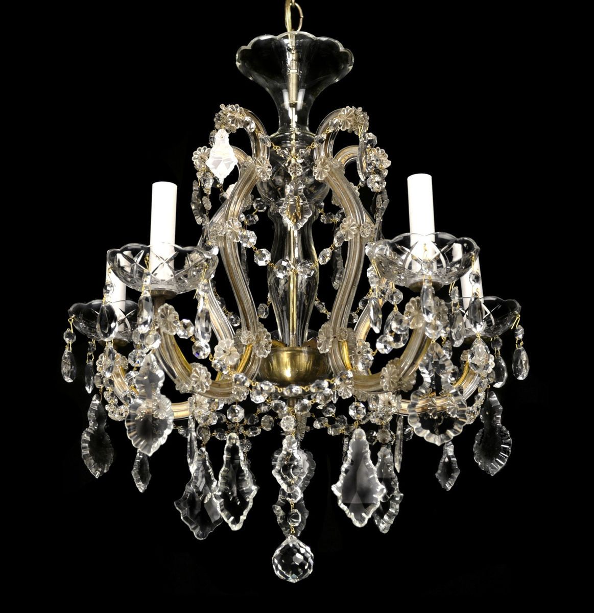 Antique Crystal Chandelier Vintage Maria Theresa Glass French Italian