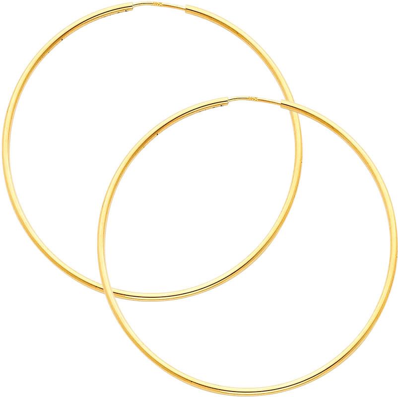 5mm thickness high polished extra large endless hoop earrings