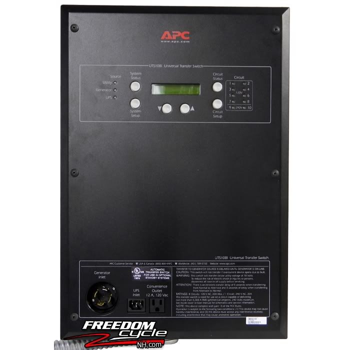 Honda Power Generator APC Automatic Transfer Switch Panel 10 Circuit