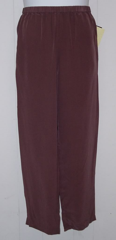 Bob Mackie Silk Pull on Regular Pants Size s Brown