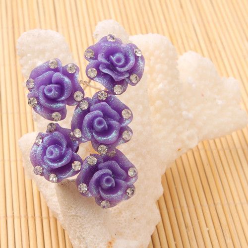 Lovely Charming Purple Flower Hair Pins Wedding Pins Clips