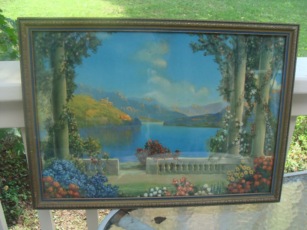 Atkinson Fox Vintage Blue Lake Beautiful Framed Print