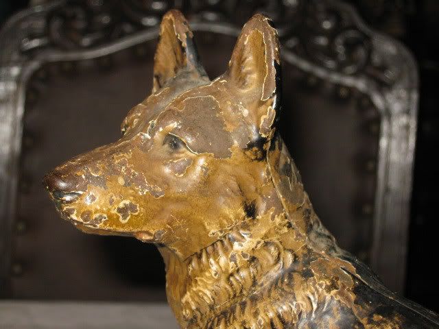 Antique Hubley German Shepherd Cast Iron Police Rescue Fire Dog Home