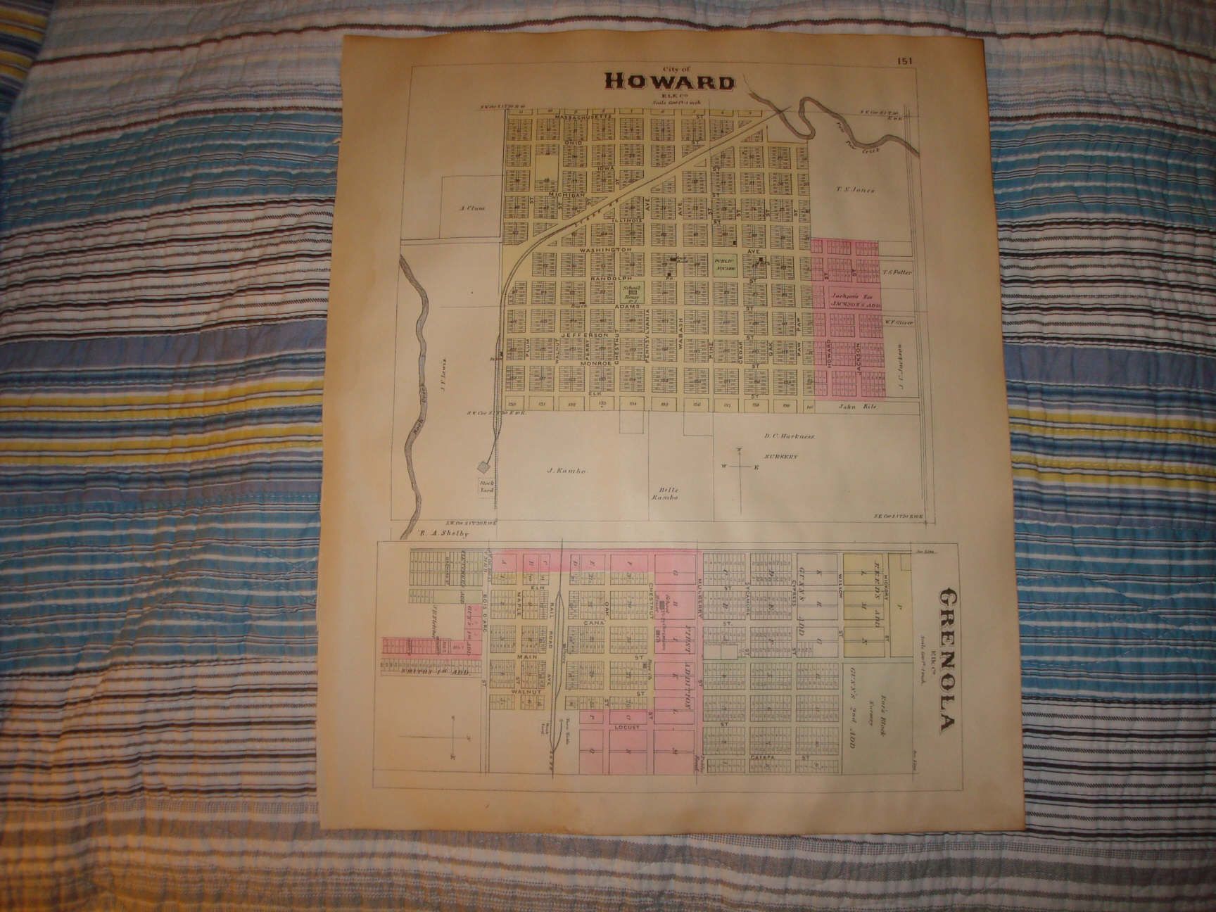 Moline Howard Grenola Netawaka Kansas Antique Map
