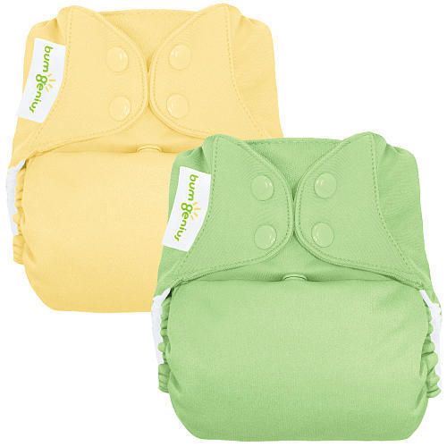 BumGenius 4 0 Snap Cloth Diaper 2 Pack Butternut Grasshopper One Size