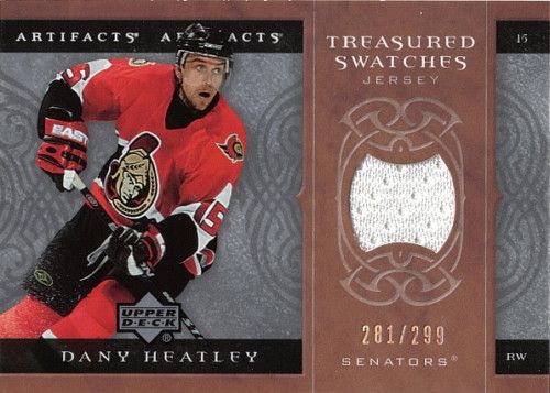 2007 08 Artifacts Dany Heatley Treasured Swatches TS DH 299