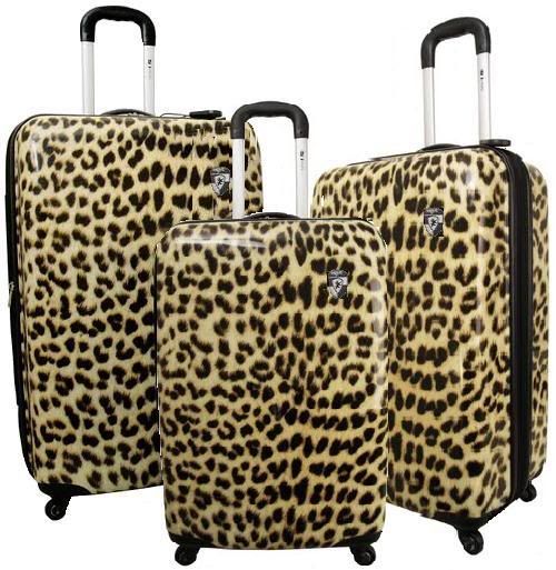 Heys USA Safari Exotic Expandable Luggage Set Leopard