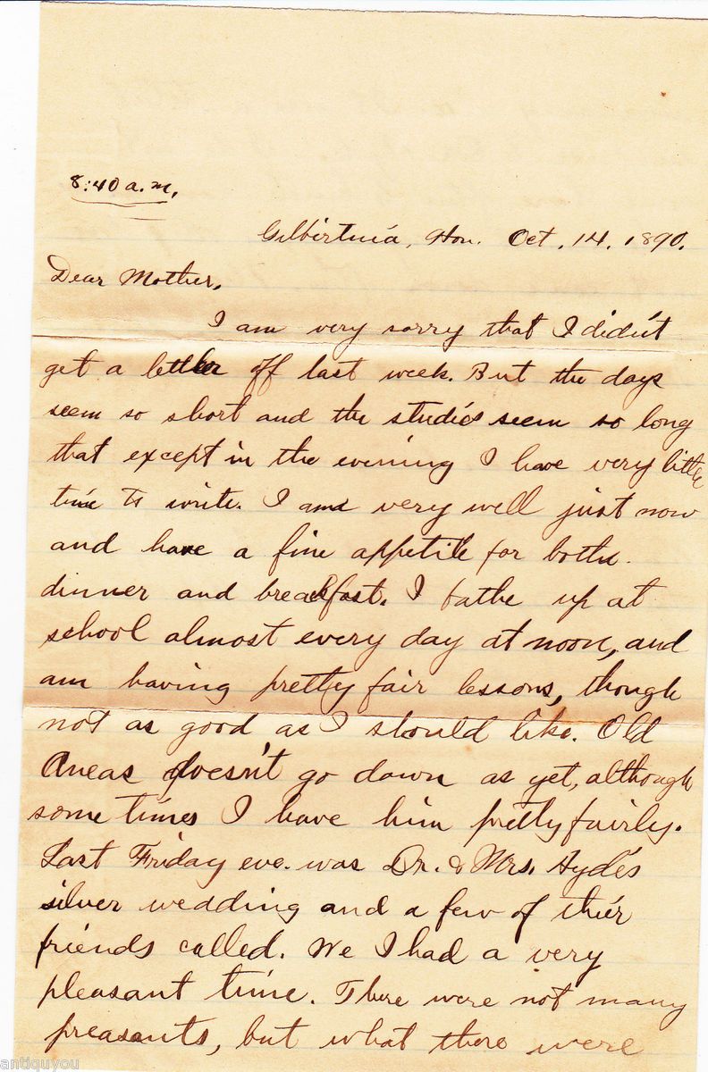 1890 HIRAM BINGHAM III 3RD HAND WRITTEN SIGNED LETTER MACHU PICCHU