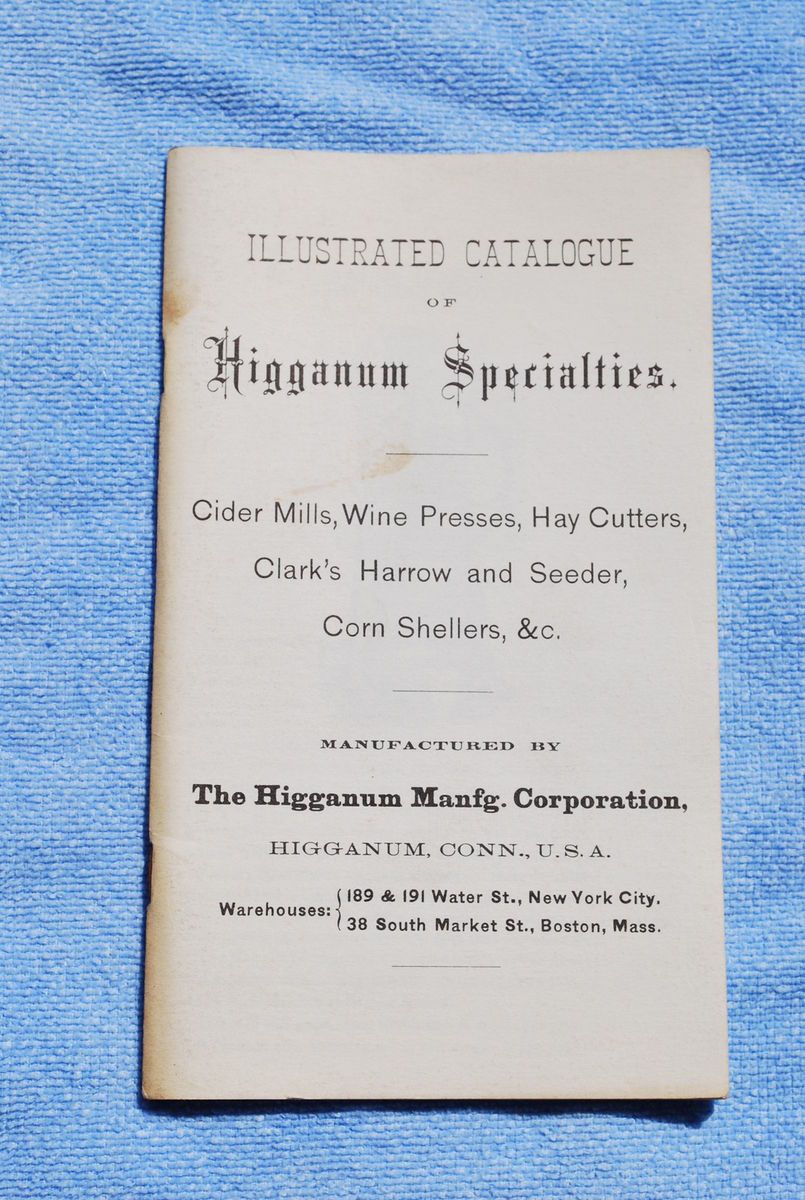 1880s HIGGANUM Farm Tool Catalog Corn Hay Cutters