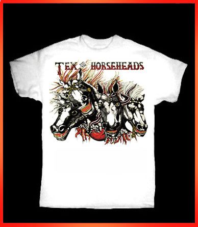 TEX AND THE HORSEHEADS T SHIRT GLAM PUNK GUN CLUB X LP LA COW PUNK