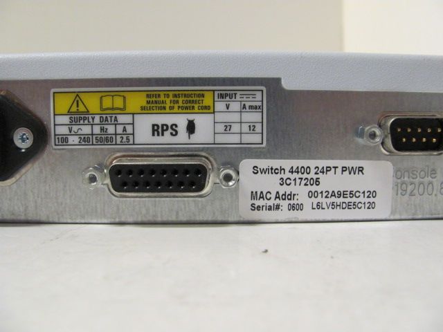 3Com 3C17205 4400 PWR SuperStack 3 Poe Switch Qty Avail