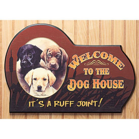 Humorous Dog House Wood Sign A Ruff Joint Wall Decor