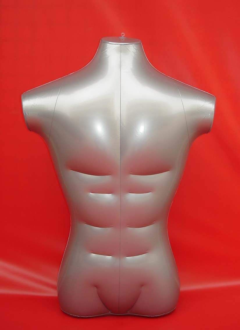  Silver Male Half Body Inflatable Mannequin Dummy Torso Model