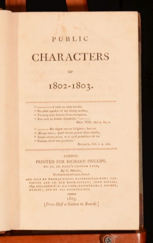 1803 Public Characters of 1802 1803 Lord Auckland William Gifford