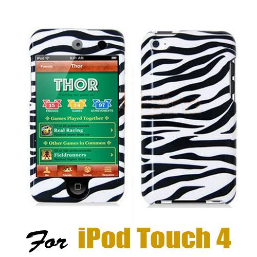 Zebra Hard Skin Case Cover for iPod Touch 4 4G 4th Gen