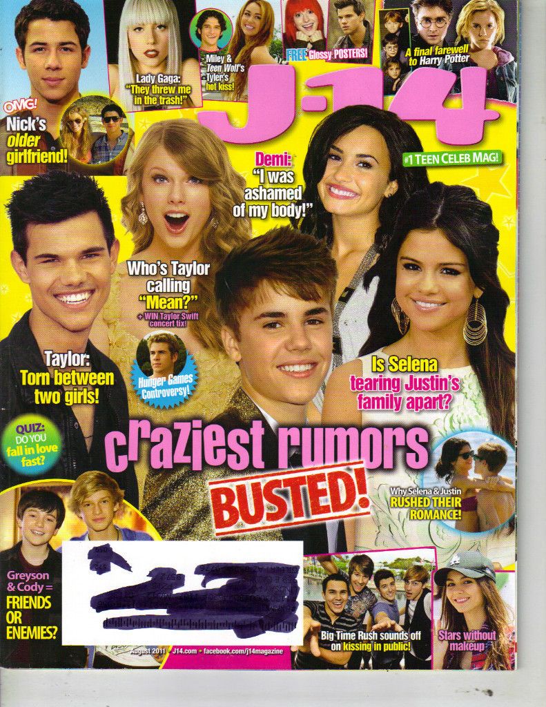 Selena Gomez Justin Bieber J 14 Magazine 8 11 Demi Lovato Taylor Swift