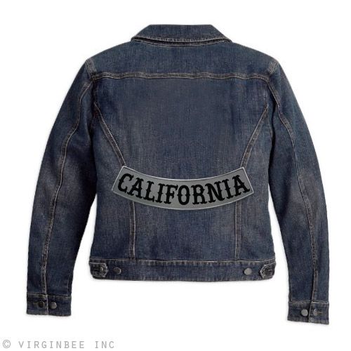 California Reflective Lower Rocker Biker Jacket Patch