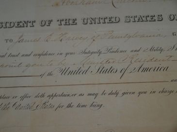Abraham Lincoln Signed 1861 Appointment to Portugal