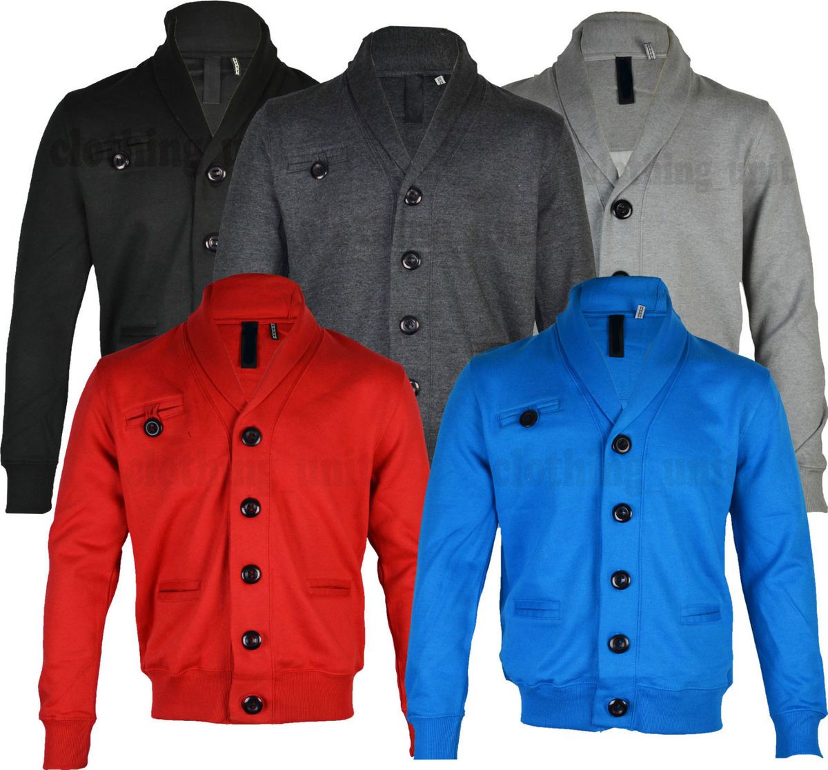 Mens Hoody Top Jenson Designer Style Zip Up Buttoned Jacket Fashion